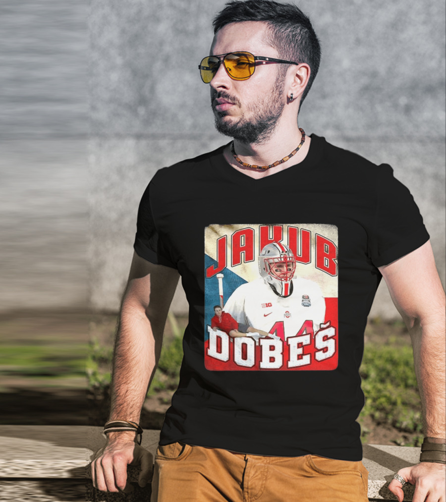 Jakub Dobeš Ohio State Buckeyes Hockey Big Ten 44 T-Shirt