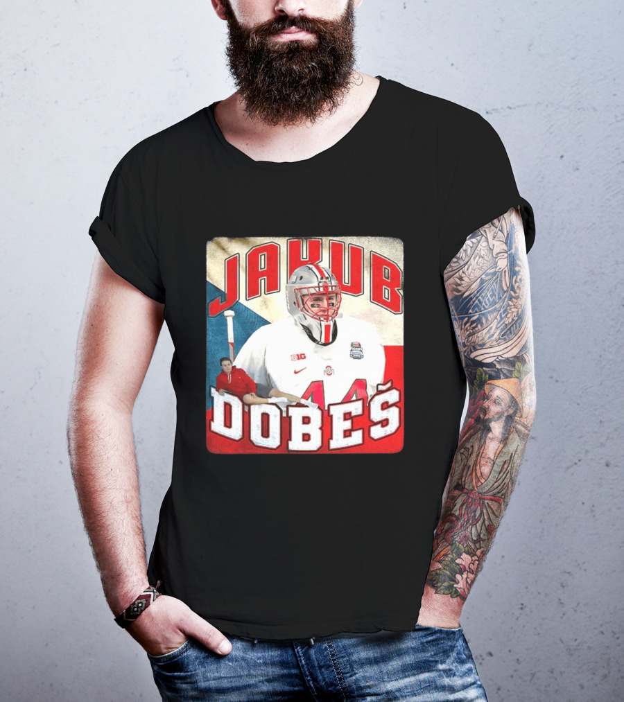 Jakub Dobeš Ohio State Buckeyes Hockey Big Ten 44 T-Shirt