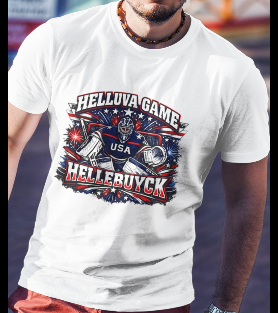 HelluVa Game Hellebuyck USA Ice Hockey World Champion T-Shirt