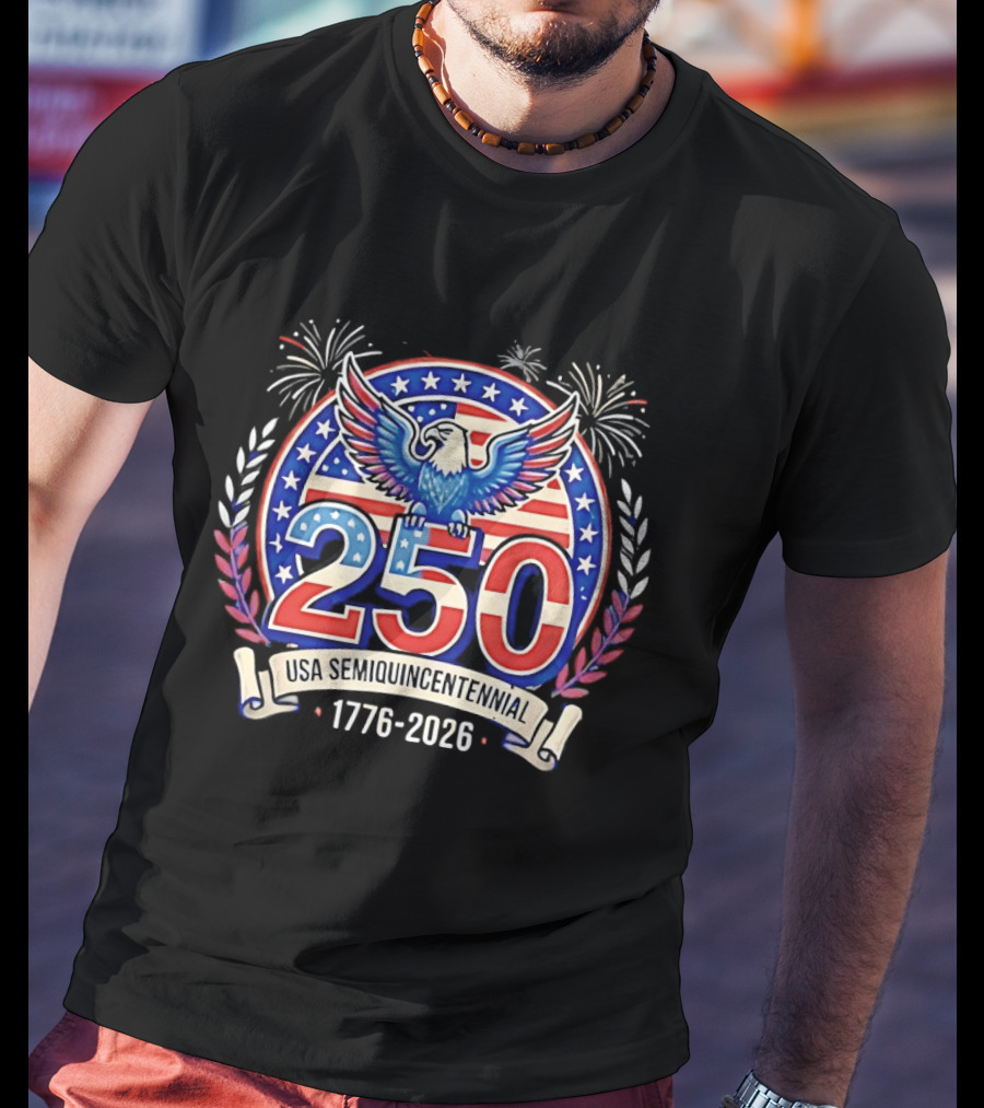 250 USA Semiquincentennial Eagle And Stars 1776 2026 Celebration T-Shirt