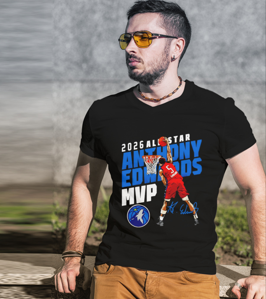 2026 All Star Anthony Edwards MVP Minnesota Timberwolves T-Shirt