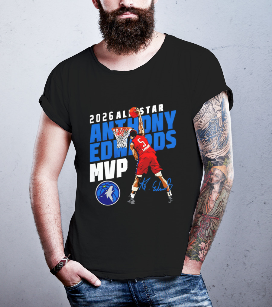2026 All Star Anthony Edwards MVP Minnesota Timberwolves T-Shirt