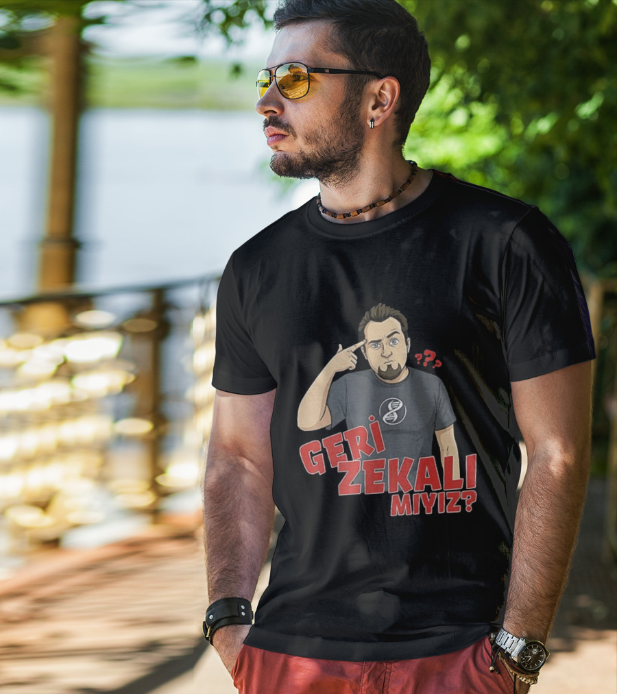 Geri Zekali Miyiz DNA Logo Question Mark T-Shirt