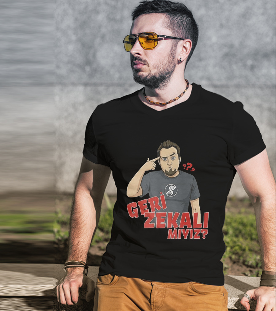 Geri Zekali Miyiz DNA Logo Question Mark T-Shirt