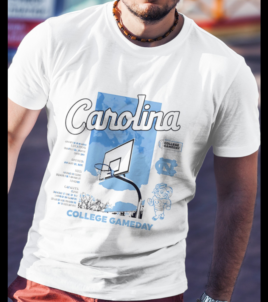 Carolina College Gameday North Carolina Tar Heels Basketball Sky T-Shirt