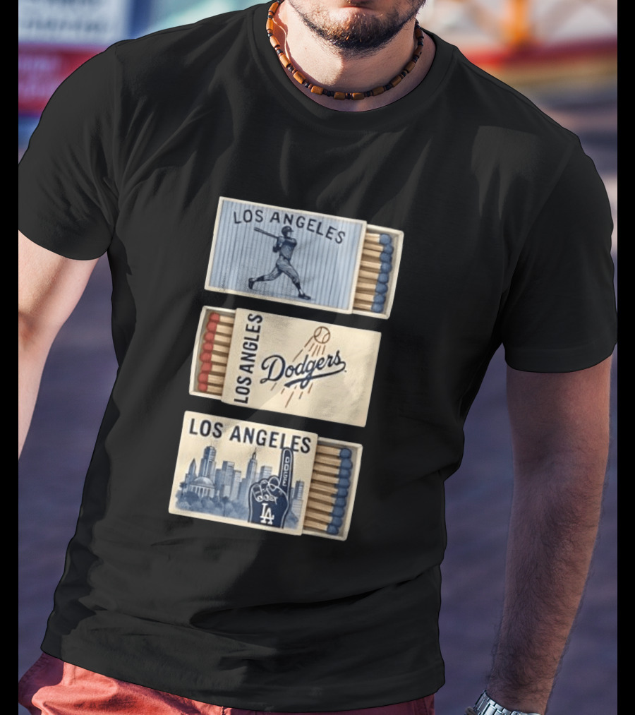 Los Angeles Dodgers Baseball Matchbox Collector's Set T-Shirt