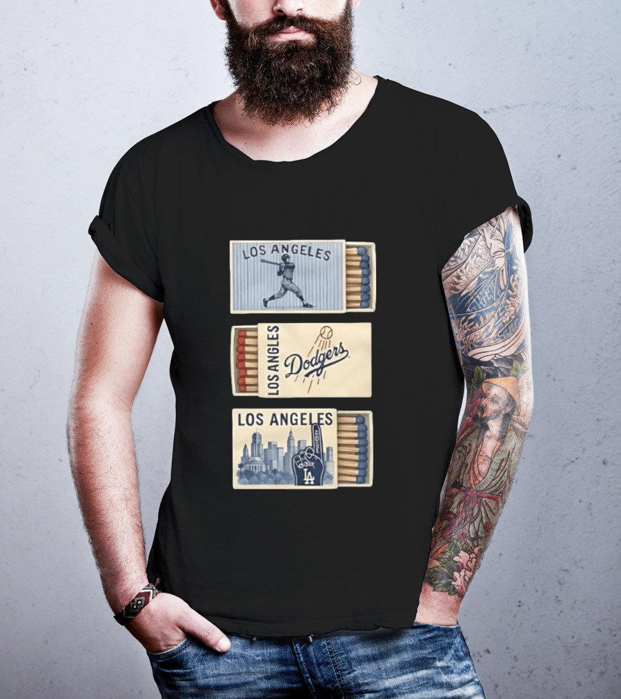 Los Angeles Dodgers Baseball Matchbox Collector's Set T-Shirt