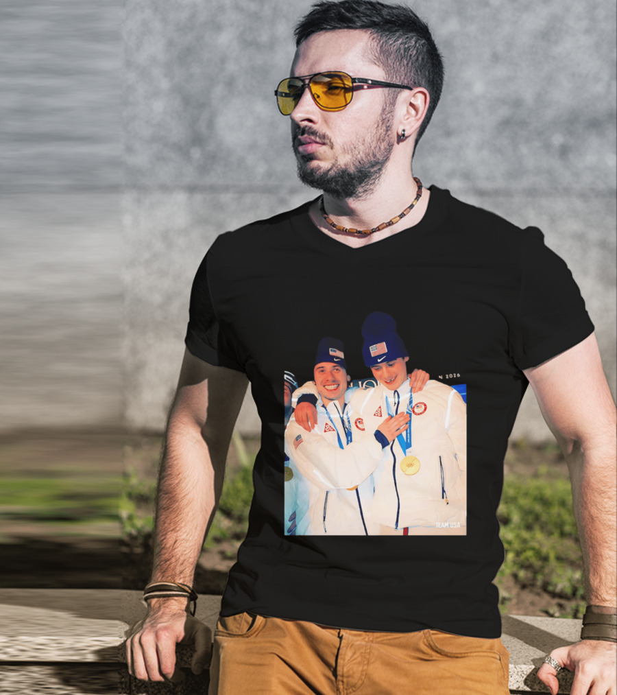 Team USA Golden Goal 2026 Milano Cortina Winter Olympics Celebrating Victory T-Shirt