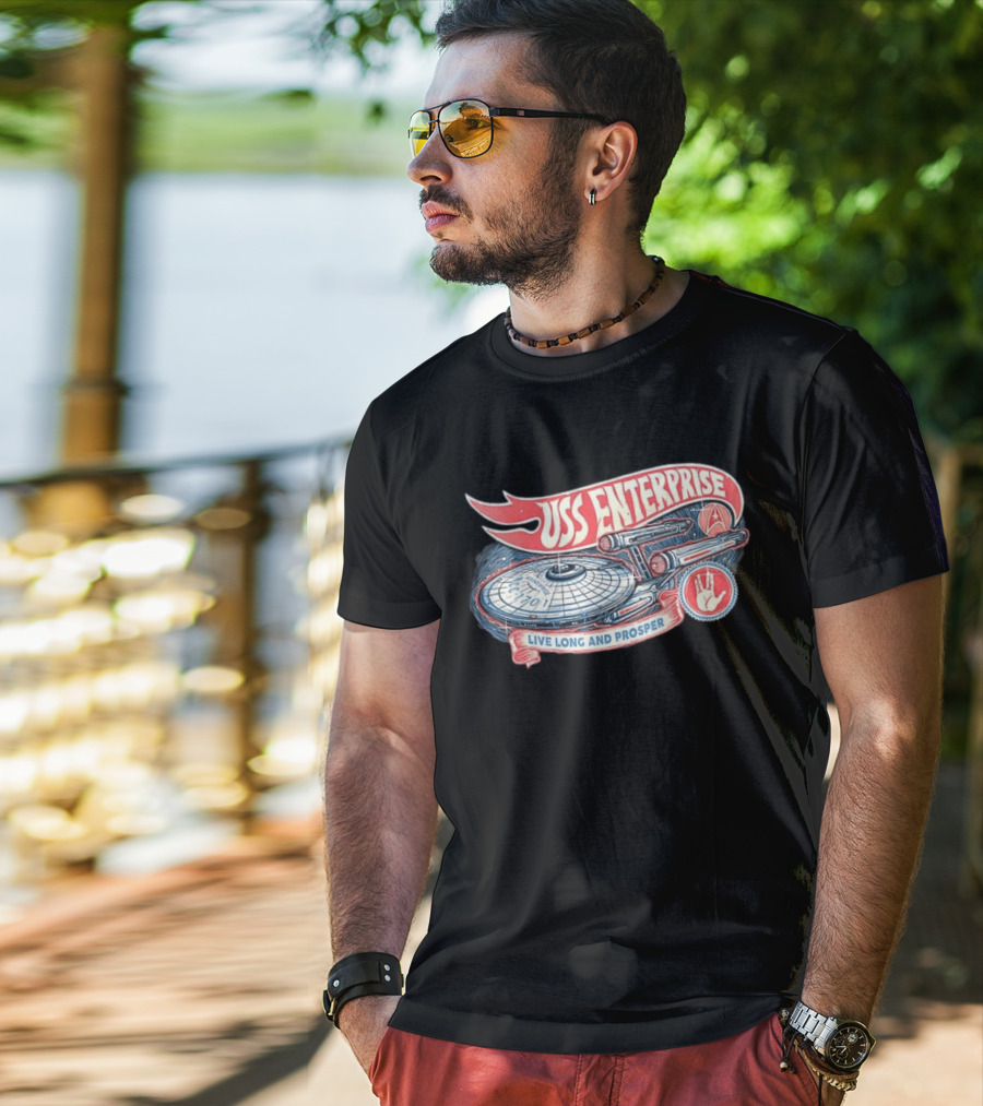 USS Enterprise NCC 1701 Live Long And Prosper T-Shirt