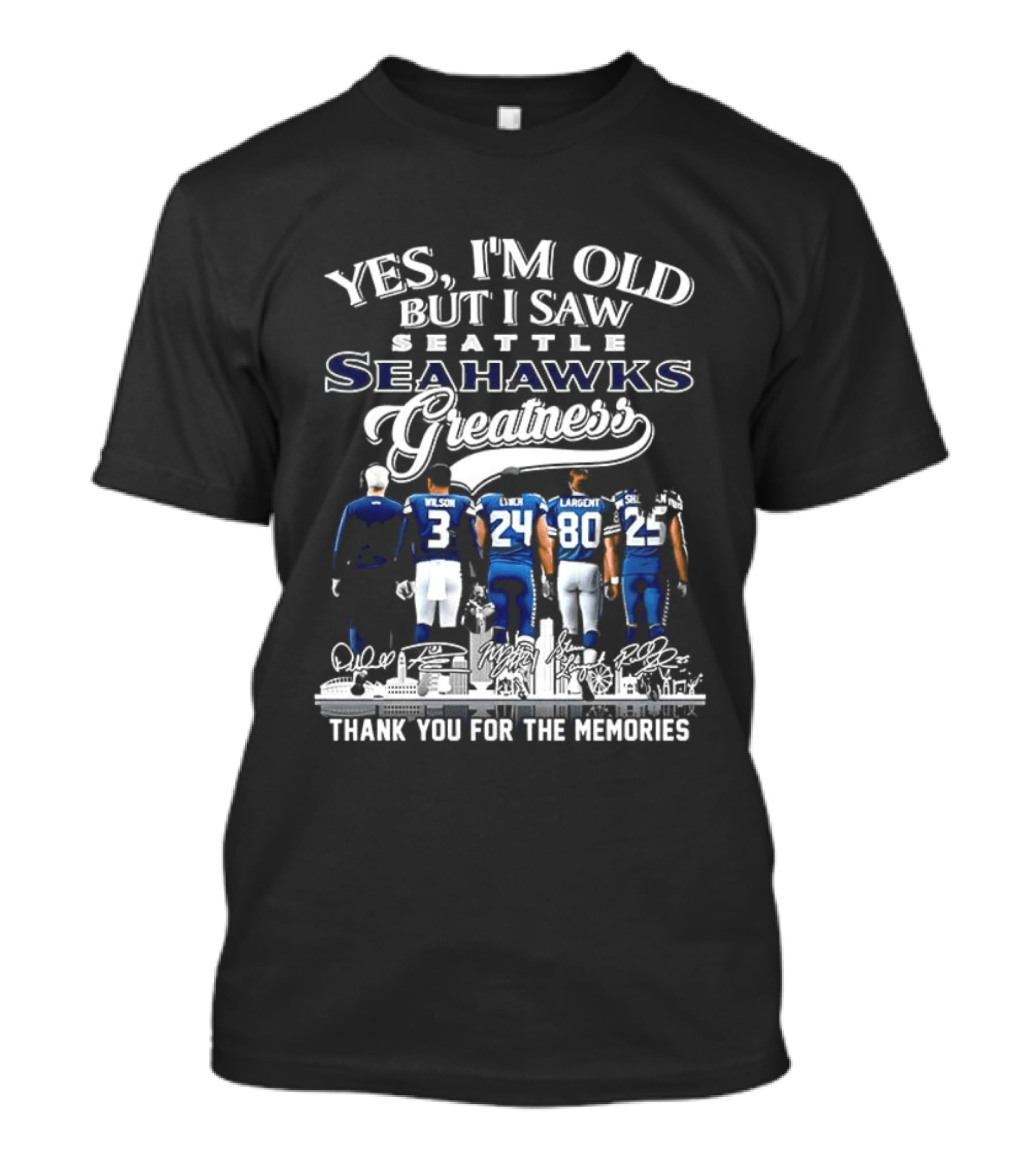 Seattle Seahawks Legends Wilson Largent Nostalgic Tribute Thank You For Memories T-Shirt