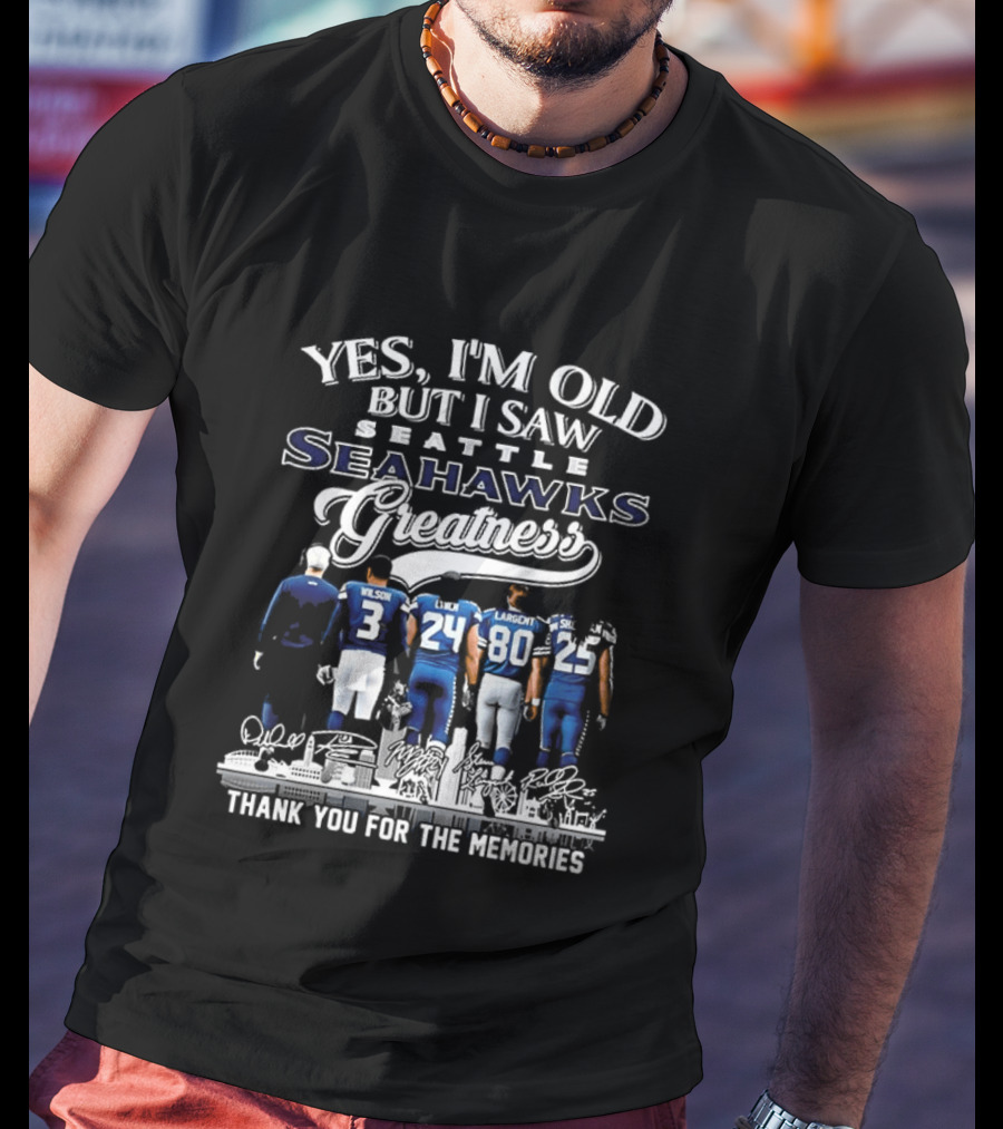 Seattle Seahawks Legends Wilson Largent Nostalgic Tribute Thank You For Memories T-Shirt