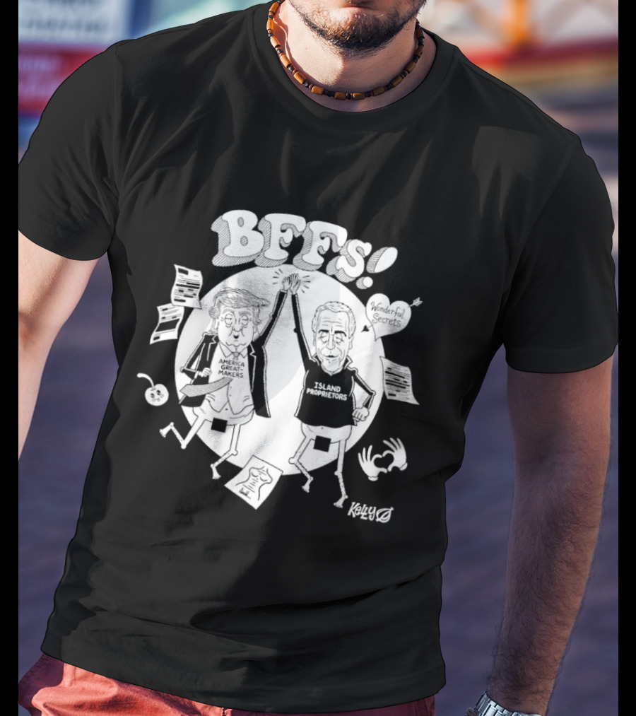 Trump America Great Makes And Jeffrey Epstein Island Proprietors BFFS! Kelly High Five Sketch T-Shirt