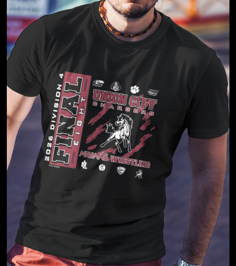 Union City Chargers 2026 MHSAA Wrestling Final Eight Division 4 T-Shirt
