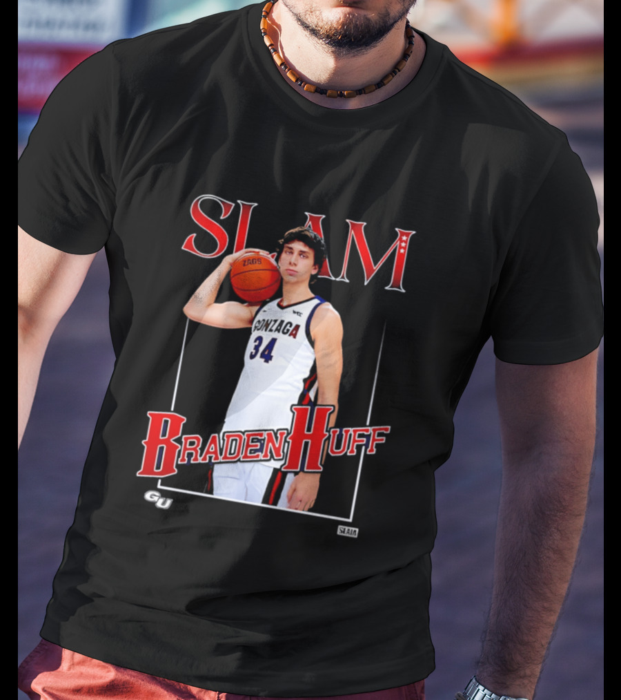 Braden Huff Gonzaga Basketball Slam 34 T-Shirt
