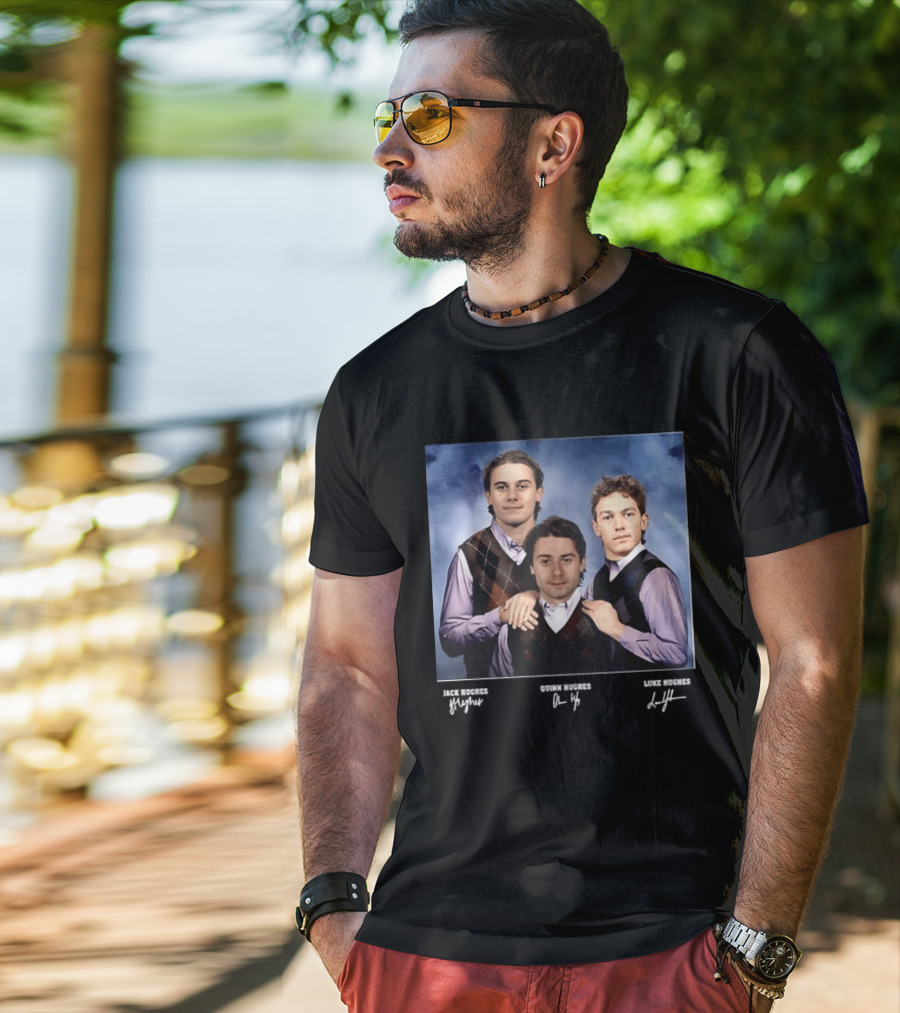 Jack Hughes Luke Hughes Quinn Hughes Team USA Ice Hockey Step Brothers Meme T-Shirt