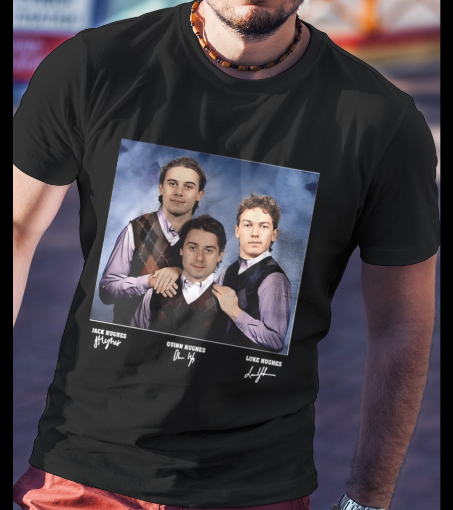 Jack Hughes Luke Hughes Quinn Hughes Team USA Ice Hockey Step Brothers Meme T-Shirt