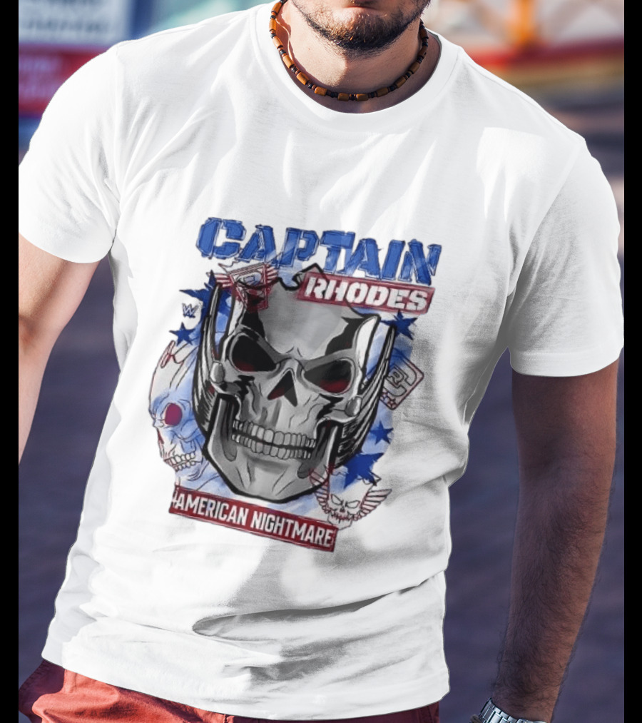 Captain Rhodes American Nightmare Skull WWE 2026 T-Shirt
