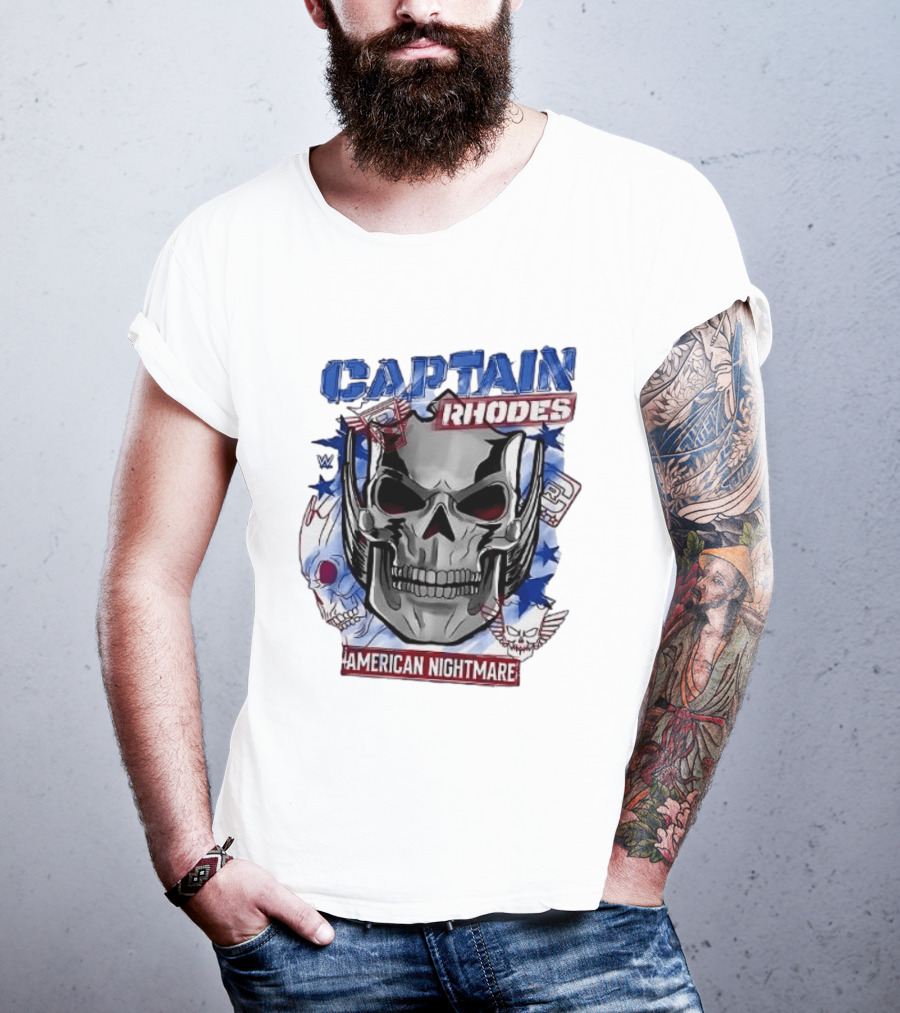 Captain Rhodes American Nightmare Skull WWE 2026 T-Shirt
