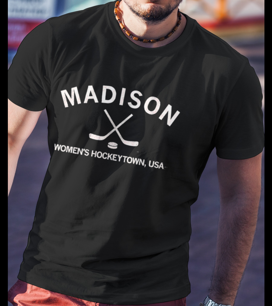 Madison Women's Hockeytown USA Crossed Sticks 2026 T-Shirt