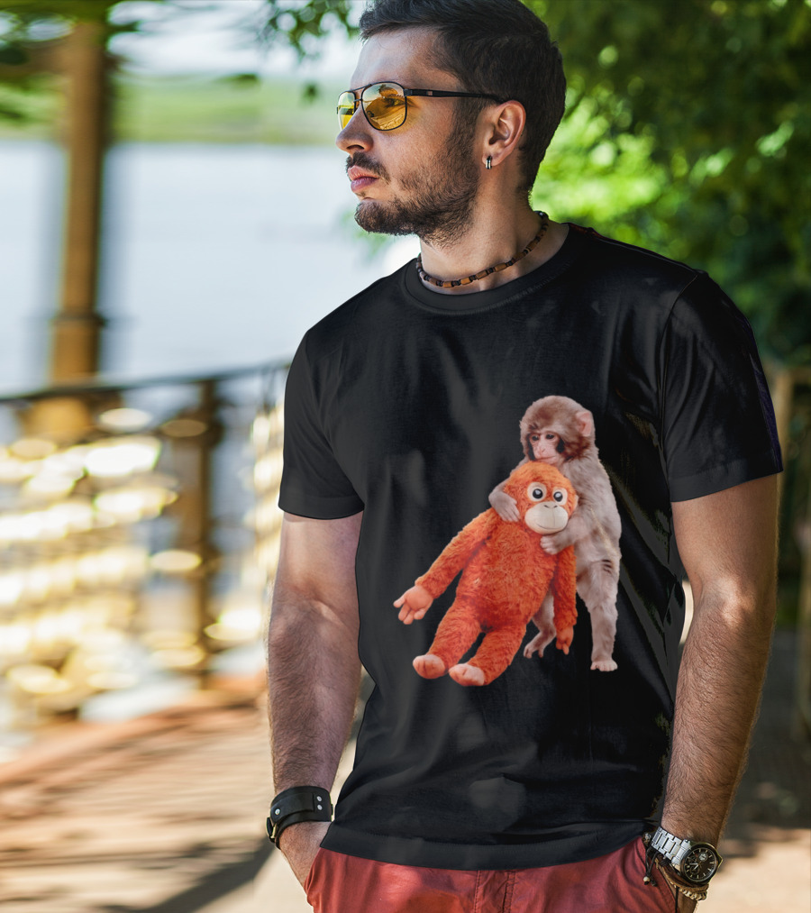 Punch Monkey Panchi Kun Stuffed Toy Hugging Cute Baby Monkey T-Shirt