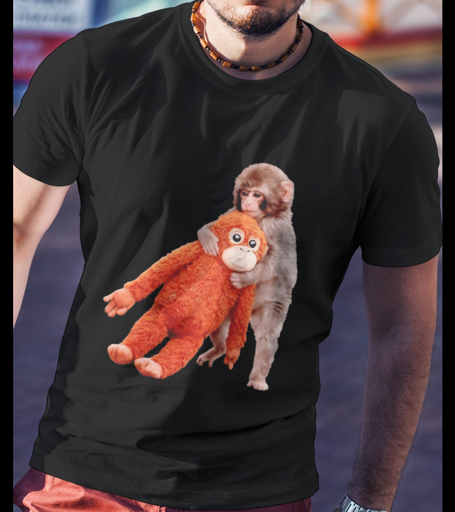 Punch Monkey Panchi Kun Stuffed Toy Hugging Cute Baby Monkey T-Shirt