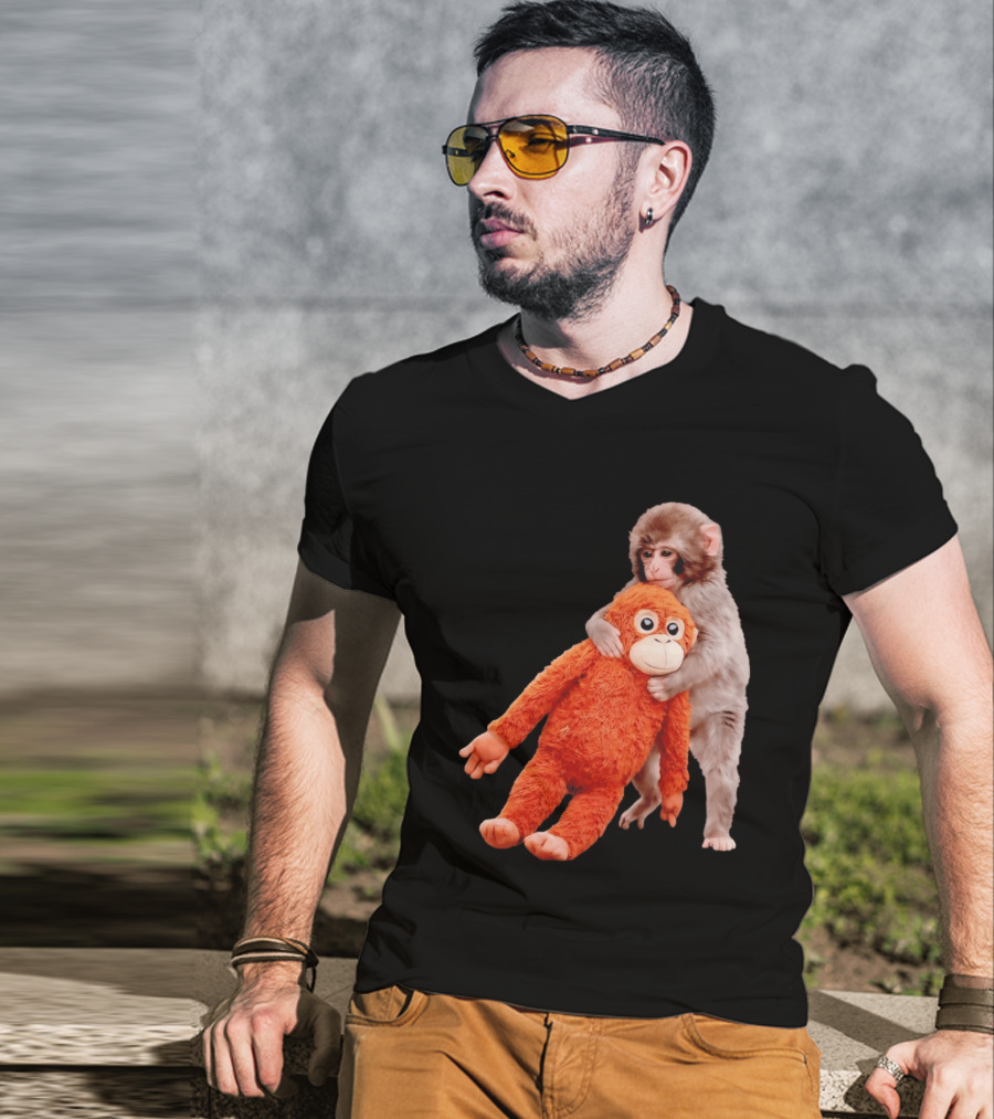 Punch Monkey Panchi Kun Stuffed Toy Hugging Cute Baby Monkey T-Shirt