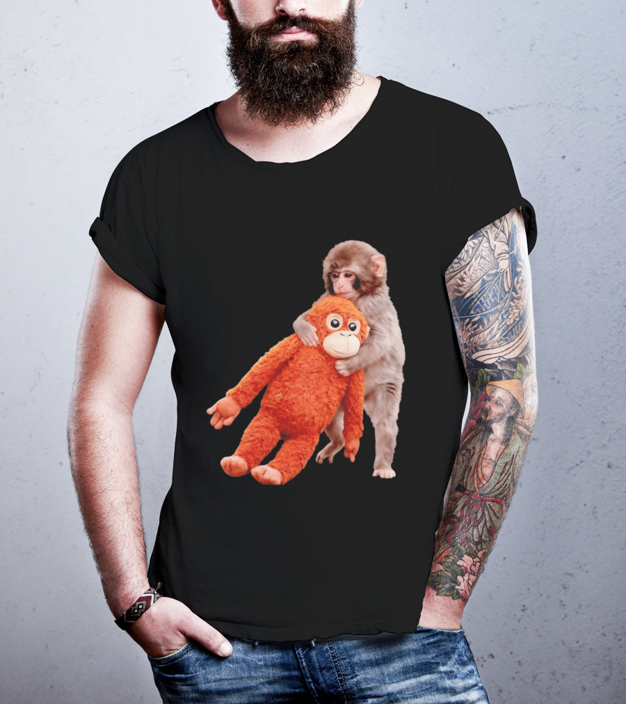 Punch Monkey Panchi Kun Stuffed Toy Hugging Cute Baby Monkey T-Shirt