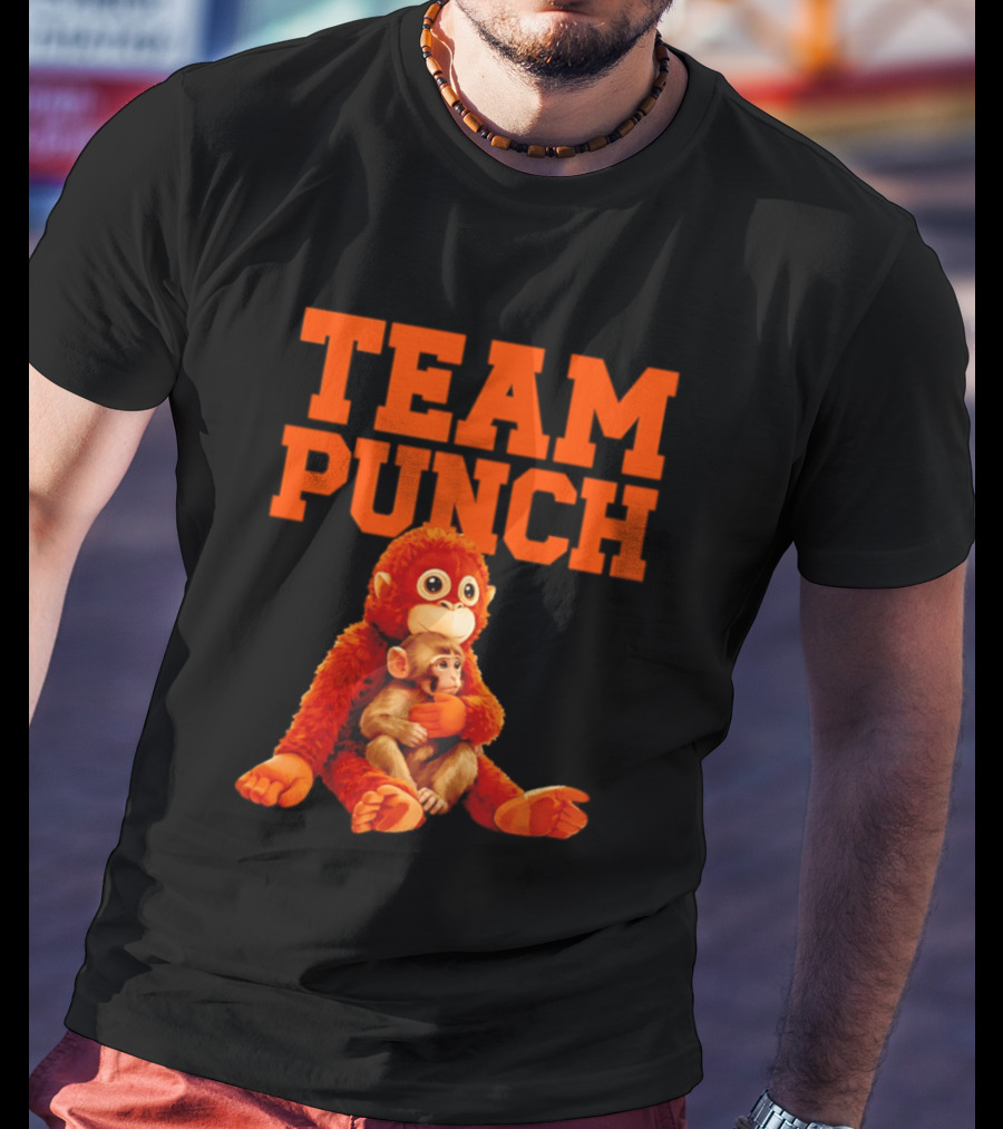 Team Punch Monkey Duo 2026 Vibrant Orange Characters T-Shirt