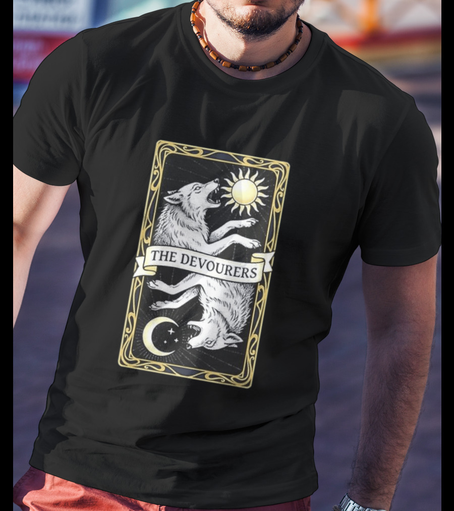 Skoll And Hati Norse Mythology Tarot Card Sun And Moon Wolves The Devourers T-Shirt