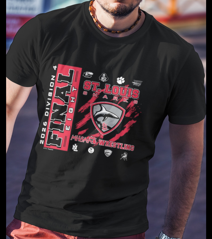 2026 Division 4 Final 8 St. Louis Sharks MHSAA Wrestling T-Shirt