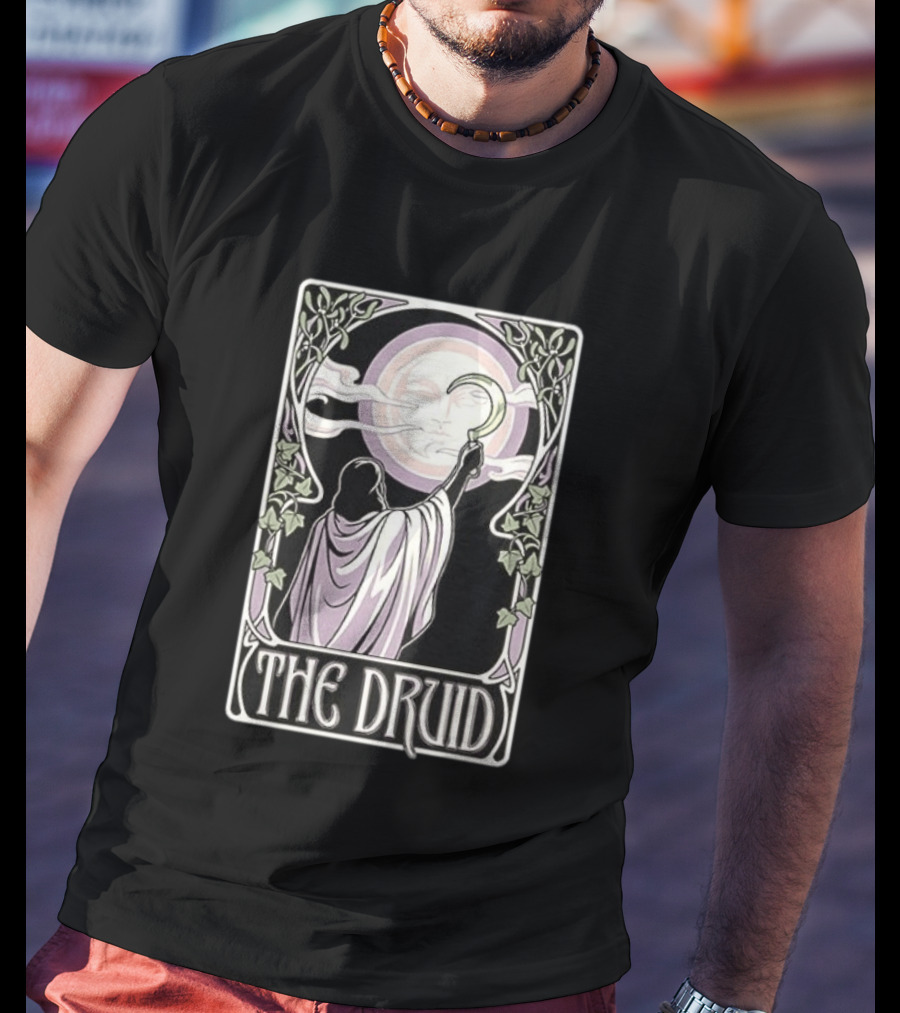 The Druid Tarot Card Moon And Sickle Mystical T-Shirt
