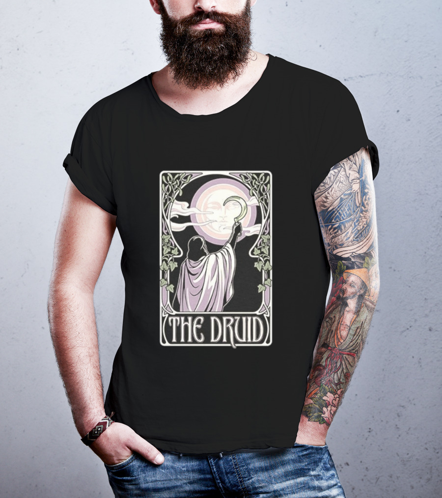 The Druid Tarot Card Moon And Sickle Mystical T-Shirt