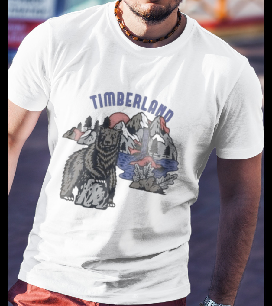 Timberland Bear Mountains And Sunset T-Shirt