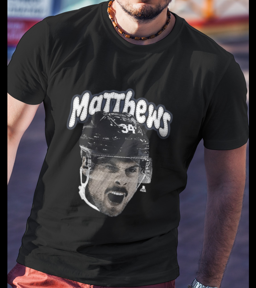 Auston Matthews 34 Big Face Toronto Maple Leafs Hockey T-Shirt