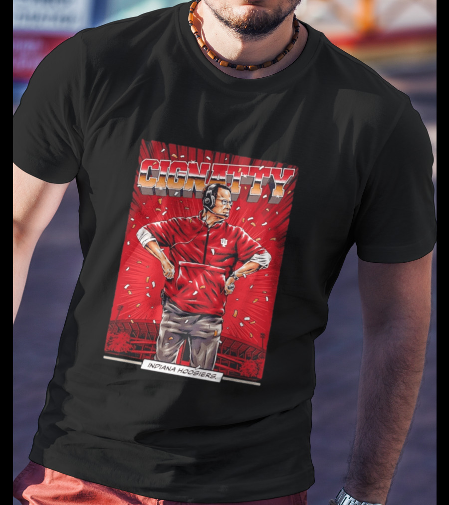 CIGNATTY Indiana Hoosiers Football Coach Comic T-Shirt