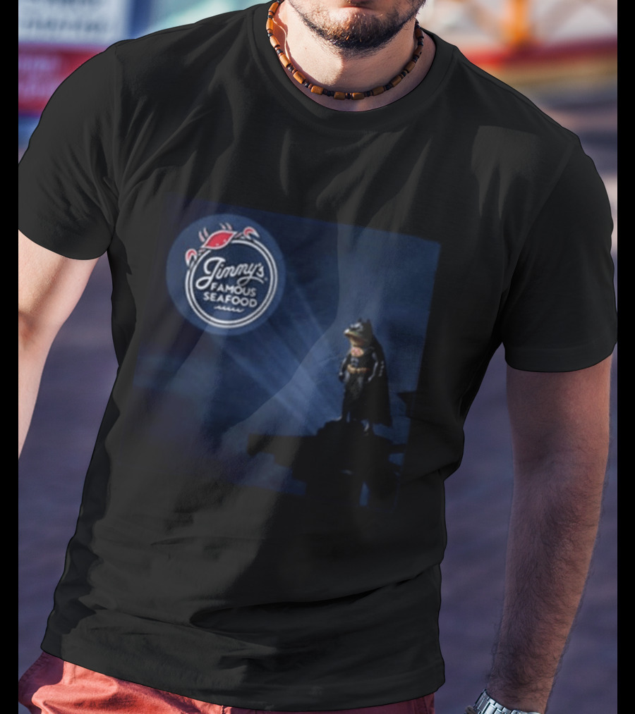 Jimmy's Famous Seafood The Hero Bat Signal Spotlight T-Shirt
