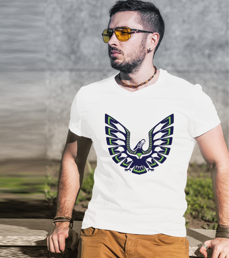Seattle Seahawks Eagle Wings Tribal T-Shirt