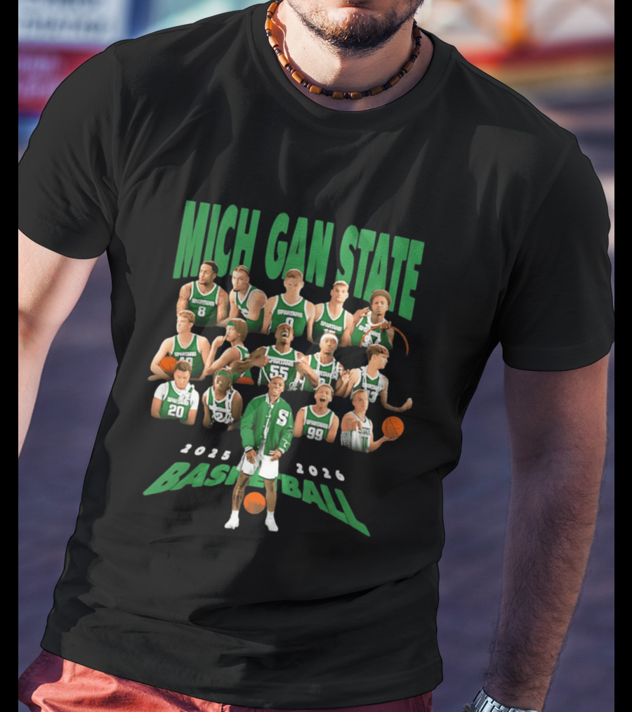 Michigan State Spartans Basketball 2025 2026 Players Team T-Shirt