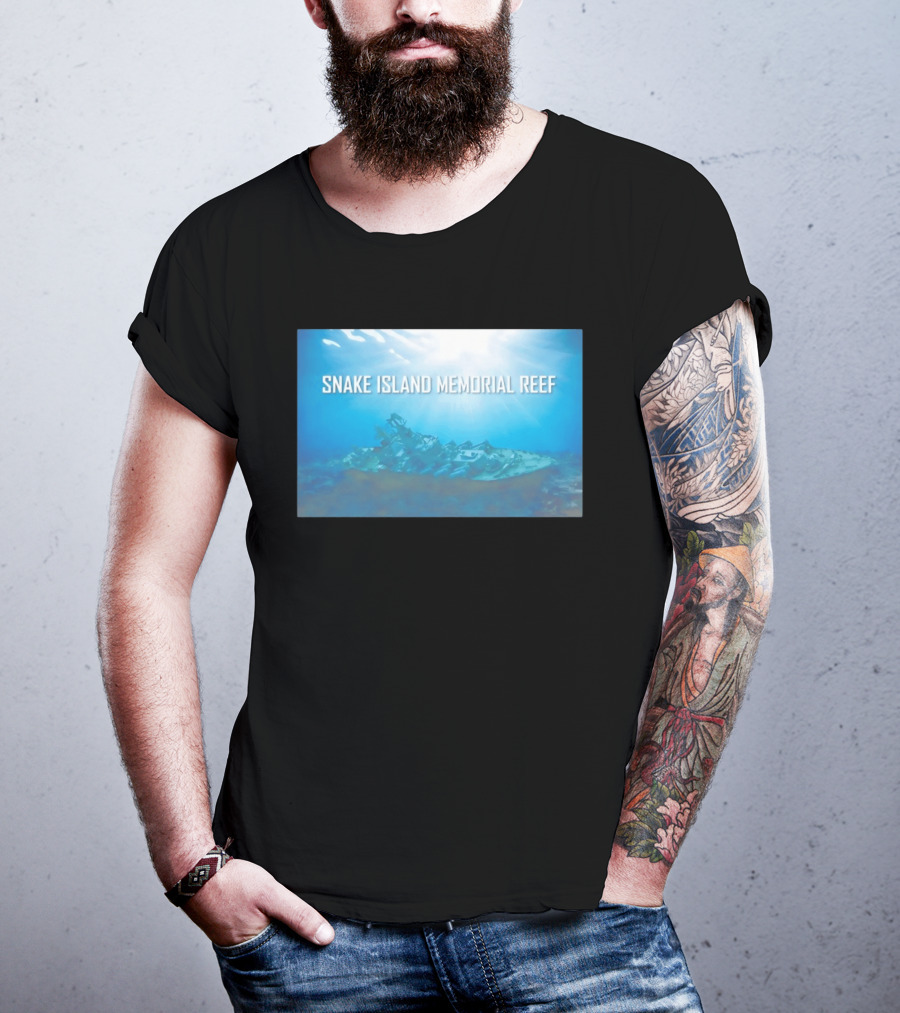 Snake Island Memorial Reef Submerged Ship Ocean Scene T-Shirt