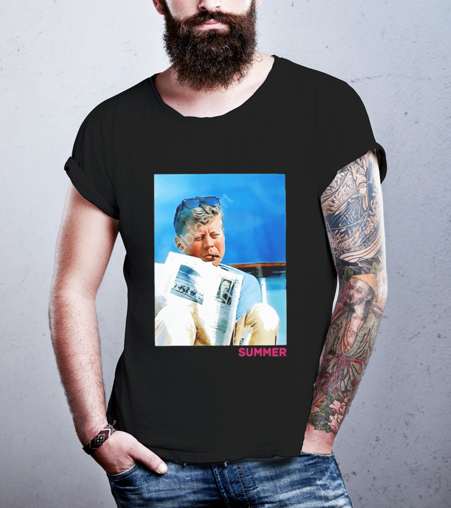 Barstool Sports JFK Summer Sunglasses Reading News T-Shirt
