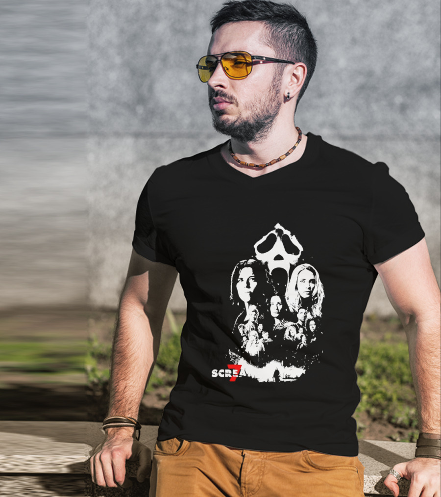 Scream 7 Cinemark Ghostface Mask Faces T-Shirt