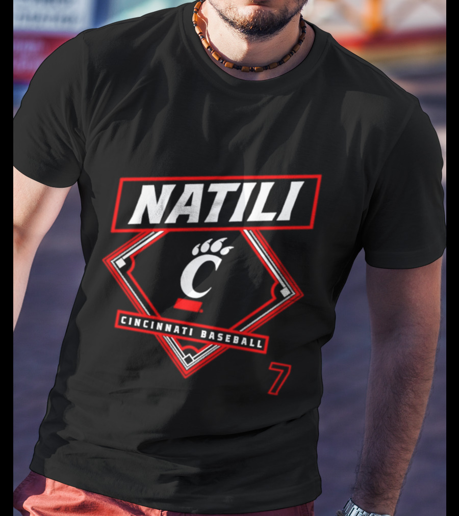 Natili Cincinnati Baseball Bearcats 2026 Number 7 T-Shirt