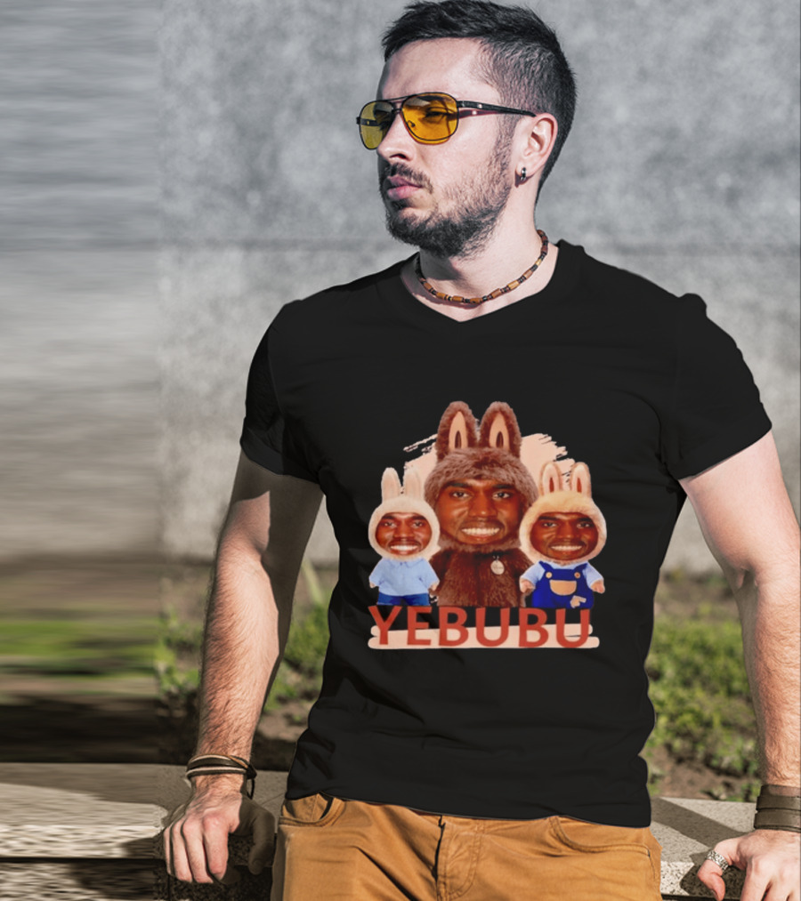 Yebubu Kanye West X Labubu Bunny Costume Trio T-Shirt