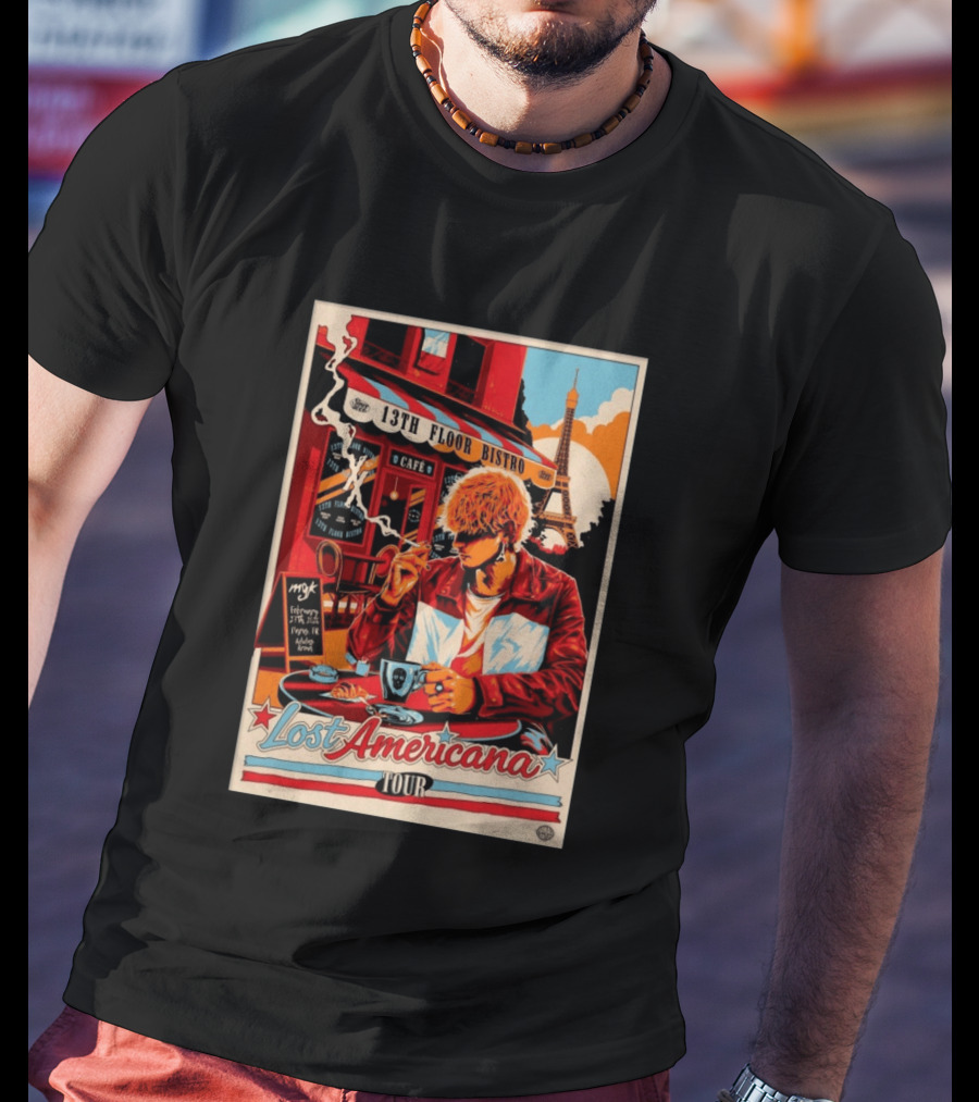 13th Floor Bistro Cafe Paris MGK February 27 2026 Lost Americana Tour T-Shirt