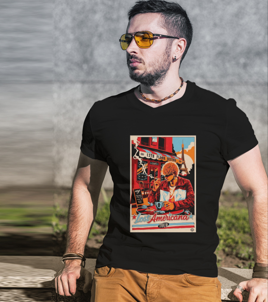 13th Floor Bistro Cafe Paris MGK February 27 2026 Lost Americana Tour T-Shirt