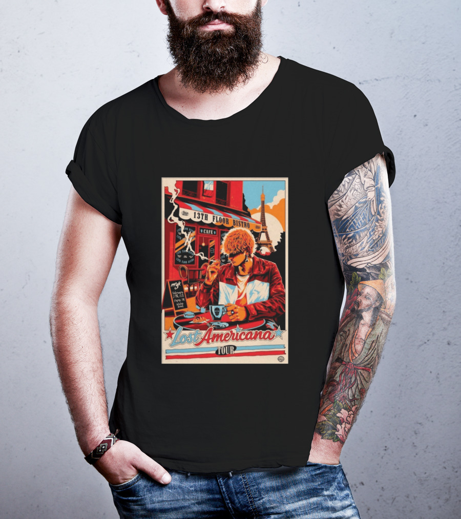 13th Floor Bistro Cafe Paris MGK February 27 2026 Lost Americana Tour T-Shirt