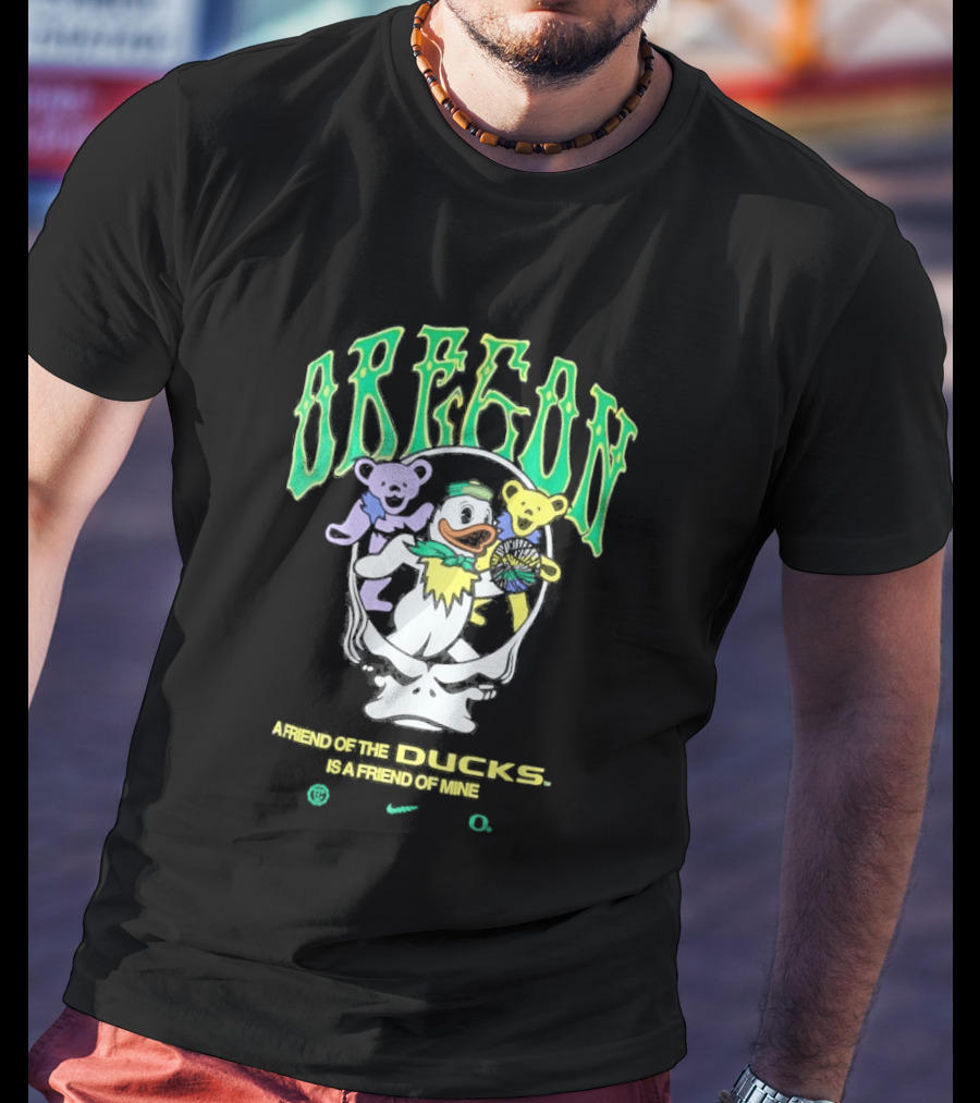 Oregon Ducks Grateful Dead Bears Collaboration Nike T-Shirt