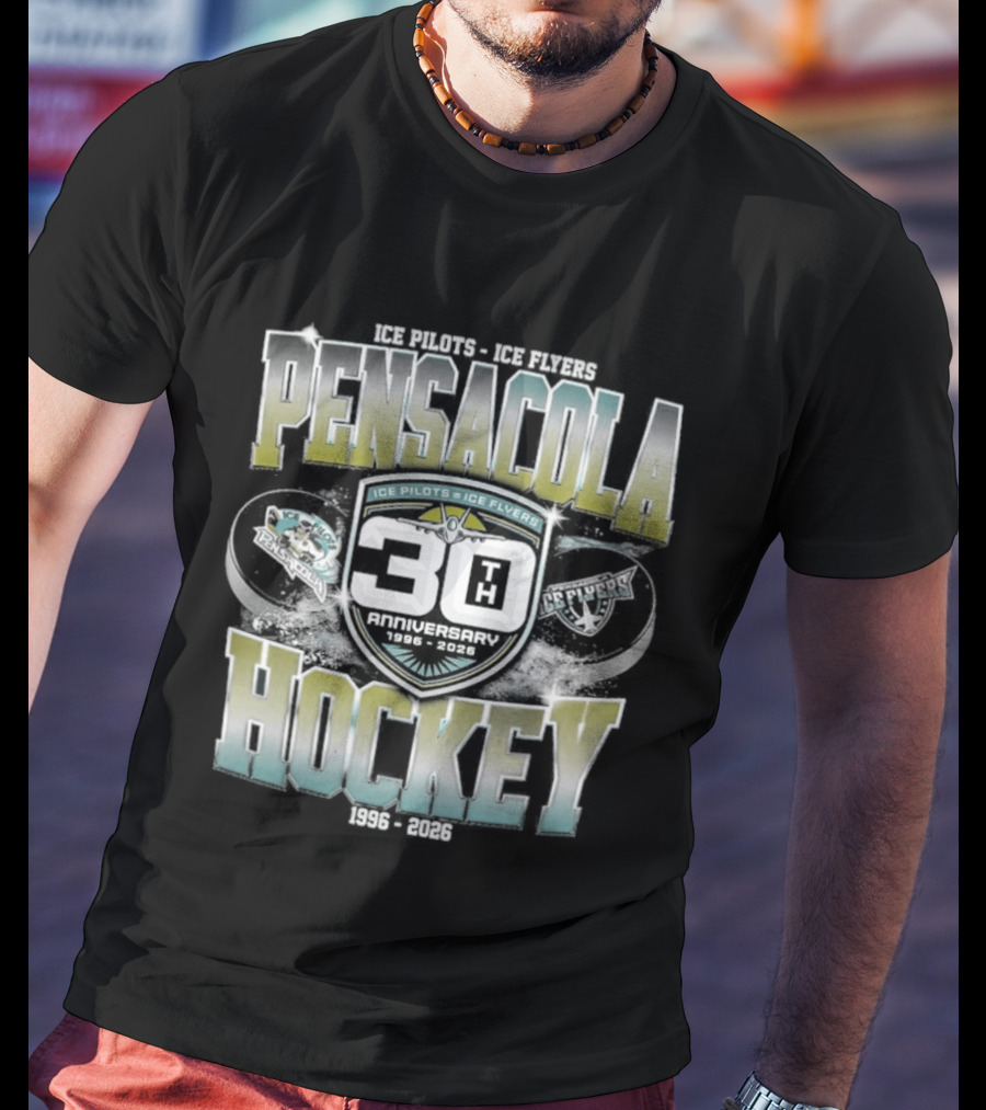 Pensacola Ice Pilots Ice Flyers 30th Anniversary 1996 2026 Hockey T-Shirt