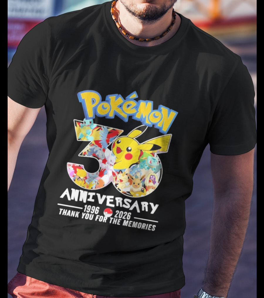 Pokémon 30th Anniversary 1996 2026 Thank You For The Memories T-Shirt