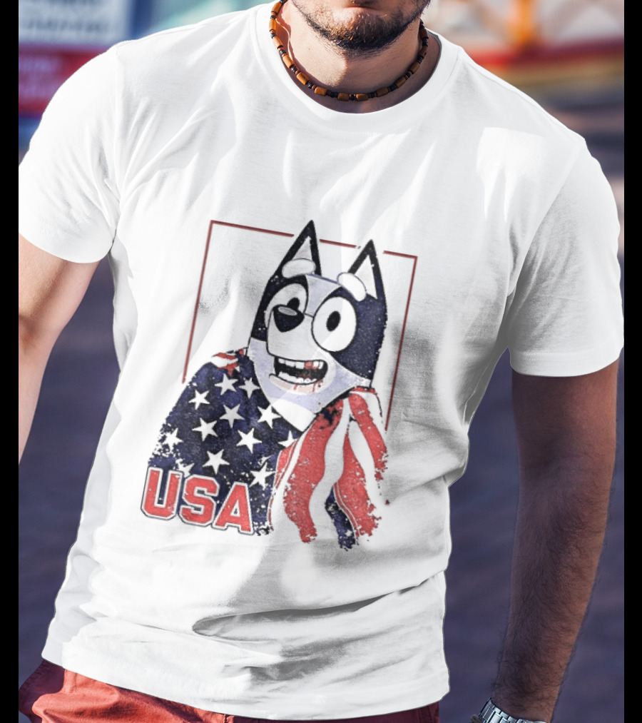 USA Bluey Hockey Jack Hughes Team Smile T-Shirt